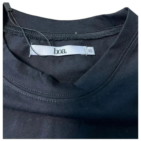 boa. Because Of Alice Black Sleeveless Shoulder Pad Basic Tank Top Shirt Size XS - Picture 2 of 5